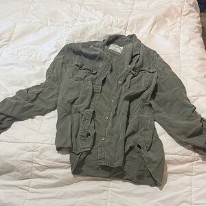 Olive Green AE button Up